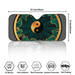 Green And Gold Chinese Zodiac Print Car Windshield Sun Shade