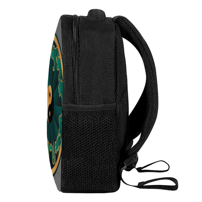 Green And Gold Chinese Zodiac Print Casual Backpack
