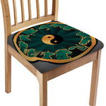 Green And Gold Chinese Zodiac Print Chair Cushion Cover