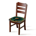 Green And Gold Chinese Zodiac Print Chair Cushion Cover