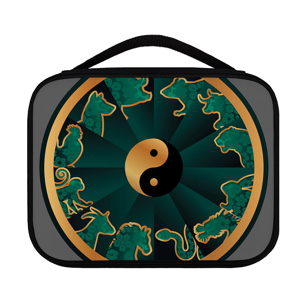 Green And Gold Chinese Zodiac Print Classic Bible Case