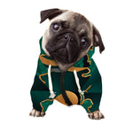 Green And Gold Chinese Zodiac Print Dog Zip Up Hoodie
