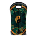 Green And Gold Chinese Zodiac Print Double Neoprene Wine Tote
