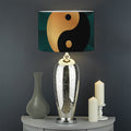 Green And Gold Chinese Zodiac Print Drum Lamp Shade