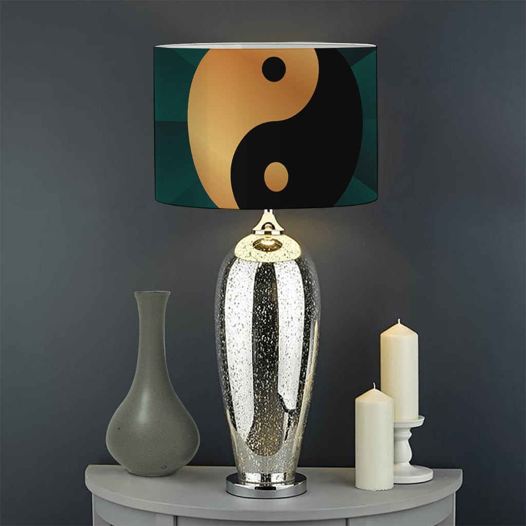 Green And Gold Chinese Zodiac Print Drum Lamp Shade