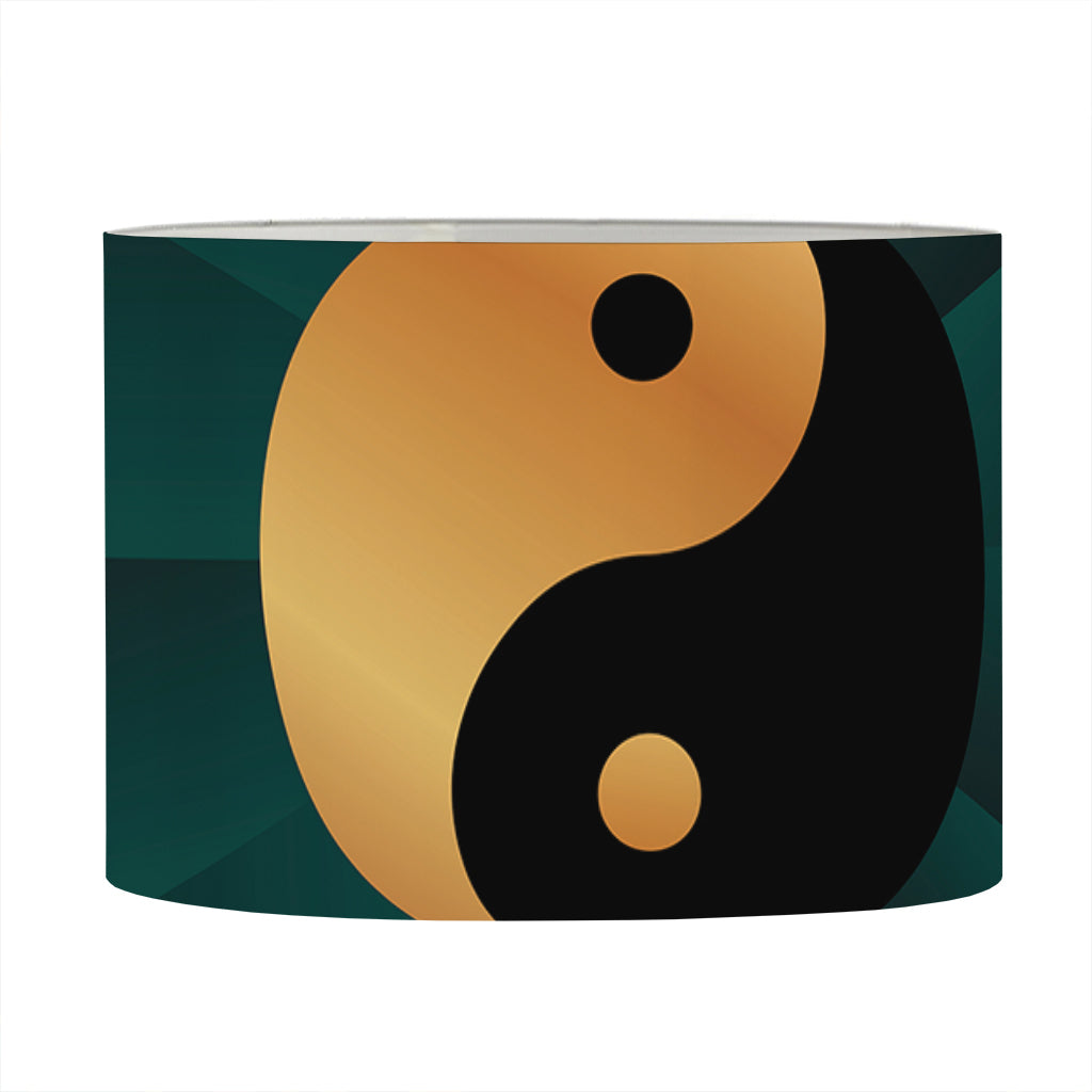 Green And Gold Chinese Zodiac Print Drum Lamp Shade