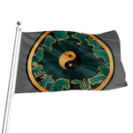 Green And Gold Chinese Zodiac Print Flag