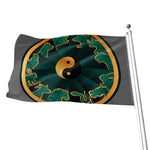 Green And Gold Chinese Zodiac Print Flag