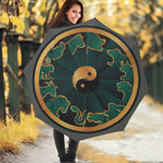 Green And Gold Chinese Zodiac Print Foldable Umbrella