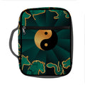 Green And Gold Chinese Zodiac Print Front Pocket Bible Bag
