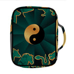 Green And Gold Chinese Zodiac Print Front Pocket Bible Bag