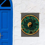 Green And Gold Chinese Zodiac Print Garden Flag