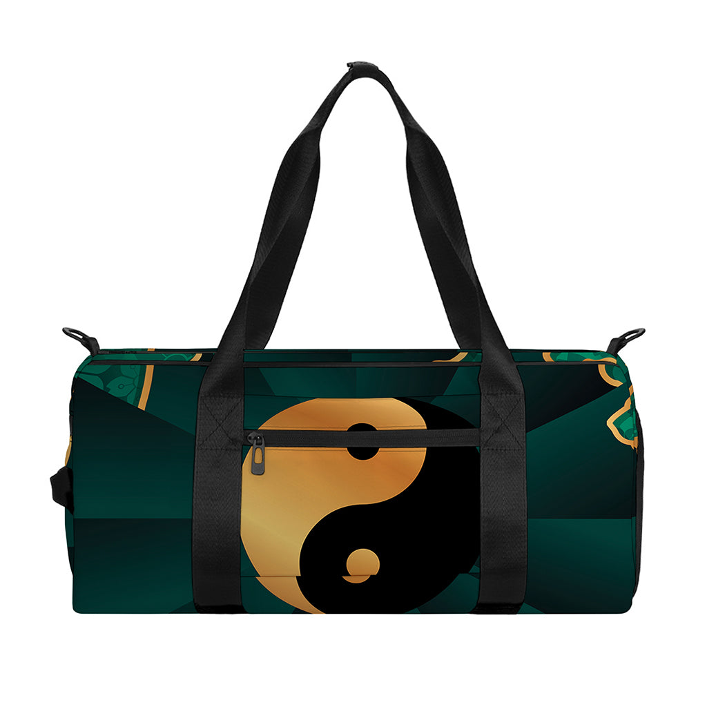 Green And Gold Chinese Zodiac Print Gym Bag