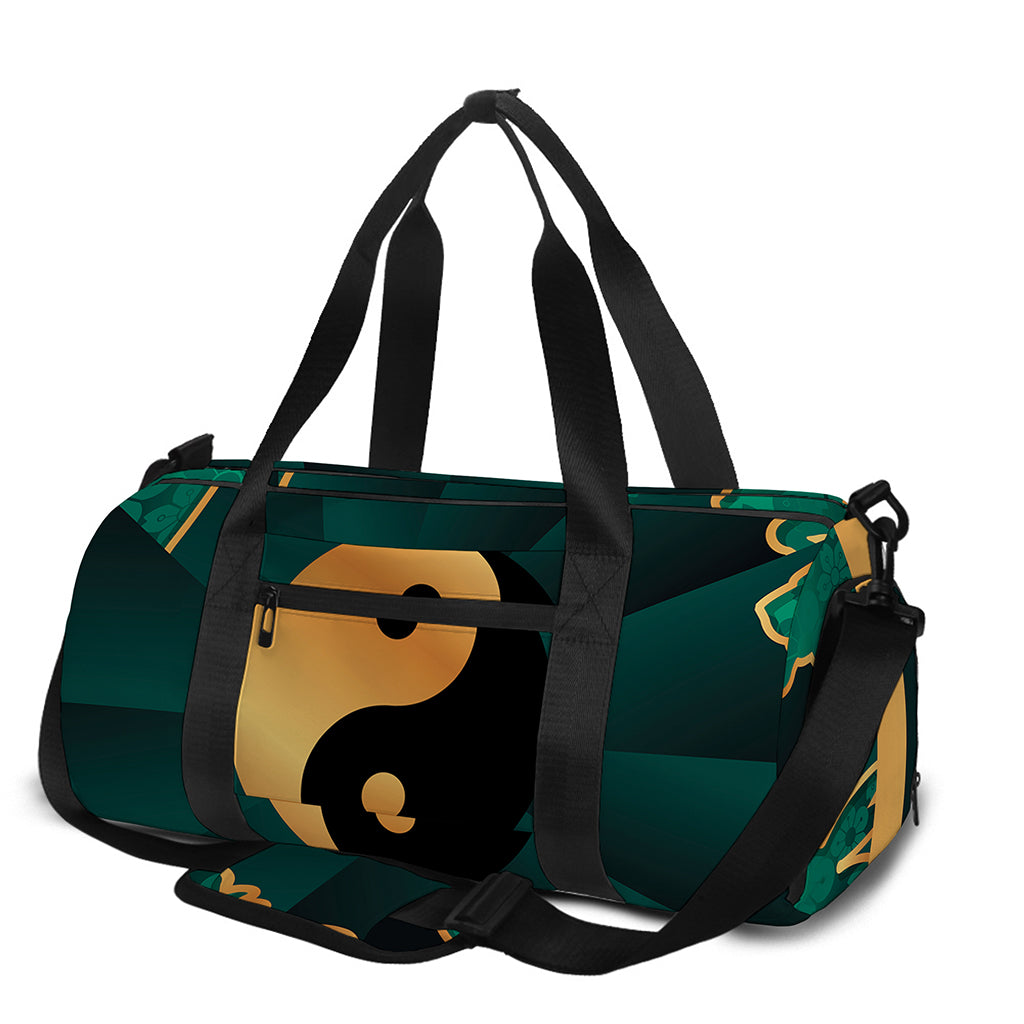 Green And Gold Chinese Zodiac Print Gym Bag