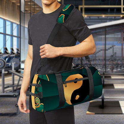 Green And Gold Chinese Zodiac Print Gym Bag