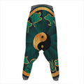 Green And Gold Chinese Zodiac Print Hammer Pants