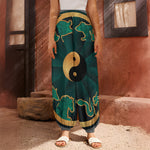 Green And Gold Chinese Zodiac Print Harem Pants