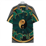 Green And Gold Chinese Zodiac Print Hawaiian Shirt