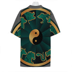 Green And Gold Chinese Zodiac Print Hawaiian Shirt