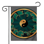 Green And Gold Chinese Zodiac Print House Flag
