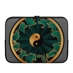 Green And Gold Chinese Zodiac Print Laptop Sleeve