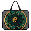 Green And Gold Chinese Zodiac Print Laptop Sleeve With Handle