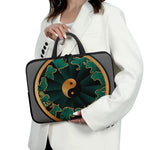 Green And Gold Chinese Zodiac Print Laptop Sleeve With Handle