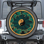 Green And Gold Chinese Zodiac Print Leather Spare Tire Cover