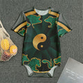Green And Gold Chinese Zodiac Print Men's Bodysuit