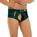 Green And Gold Chinese Zodiac Print Men's Briefs