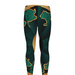 Green And Gold Chinese Zodiac Print Men's leggings