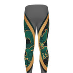 Green And Gold Chinese Zodiac Print Men's leggings