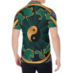 Green And Gold Chinese Zodiac Print Men's Shirt
