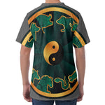 Green And Gold Chinese Zodiac Print Men's Velvet T-Shirt