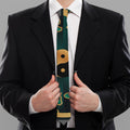 Green And Gold Chinese Zodiac Print Necktie