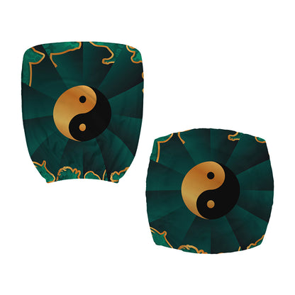 Green And Gold Chinese Zodiac Print Office Chair Cover