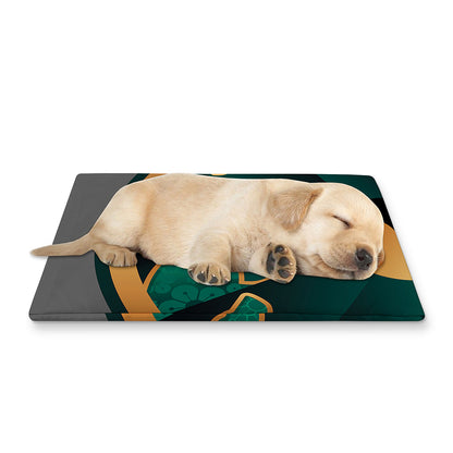 Green And Gold Chinese Zodiac Print Pet Cooling Mat Cover