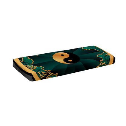 Green And Gold Chinese Zodiac Print Piano Keyboard Cover