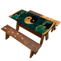 Green And Gold Chinese Zodiac Print Picnic Table Cover
