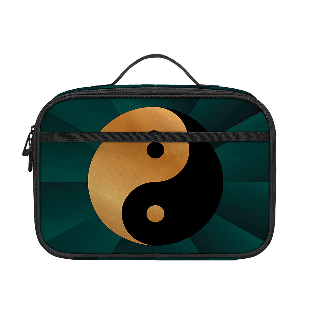 Green And Gold Chinese Zodiac Print Portable Lunch Bag