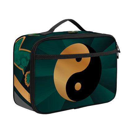 Green And Gold Chinese Zodiac Print Portable Lunch Bag