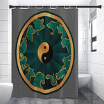Green And Gold Chinese Zodiac Print Premium Shower Curtain