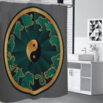 Green And Gold Chinese Zodiac Print Premium Shower Curtain