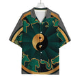Green And Gold Chinese Zodiac Print Rayon Hawaiian Shirt