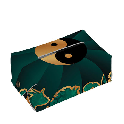 Green And Gold Chinese Zodiac Print Rectangle Tissue Box Cover