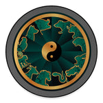 Green And Gold Chinese Zodiac Print Round Floor Mat