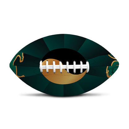 Green And Gold Chinese Zodiac Print Rugby Ball