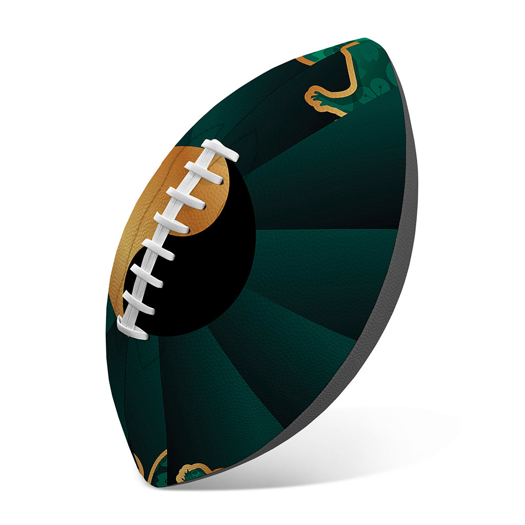 Green And Gold Chinese Zodiac Print Rugby Ball