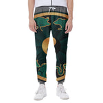 Green And Gold Chinese Zodiac Print Scuba Joggers