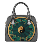 Green And Gold Chinese Zodiac Print Shoulder Handbag